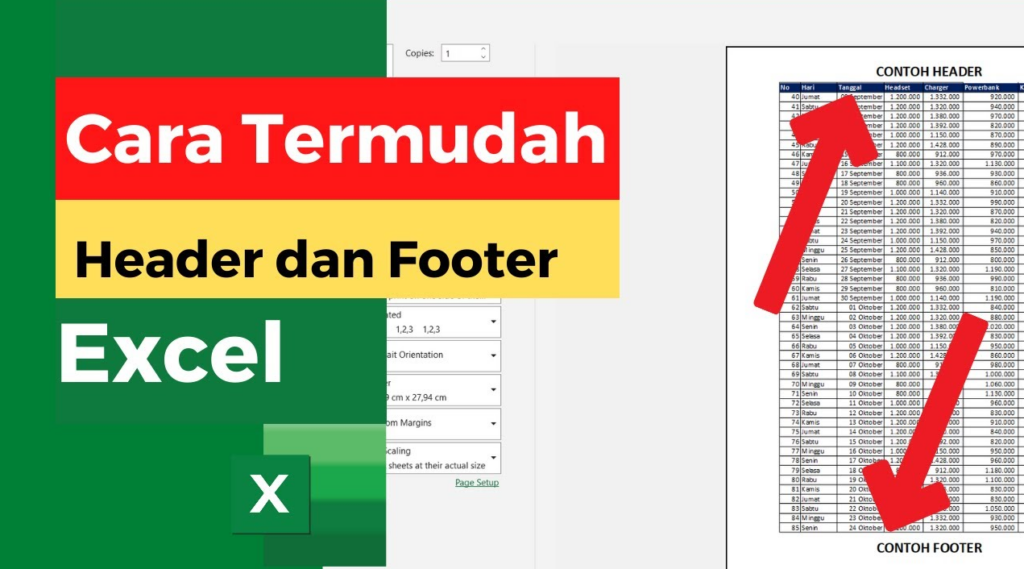 Cara Menambah Header di Excel